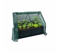 Relaxdays Huerto elevado + invernadero verde oscuro,verde