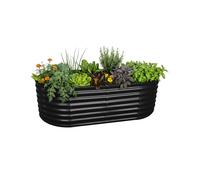 Relaxdays Huerto Elevado semicircular de Metal galvanizado para Flores, Plantas y Verduras 60x200x100 cm Negro