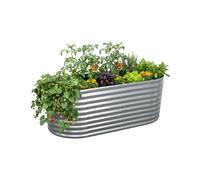 Relaxdays Huerto Elevado semicircular de Metal galvanizado para Flores, Plantas y Verduras, 80x160x80 cm, Plateado