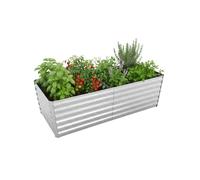 Relaxdays Huerto metálico elevado plata