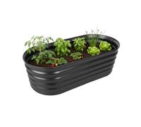 Relaxdays Huerto metálico semicircular antracita