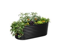 Relaxdays Huerto metálico semicircular negro