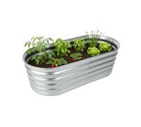 Relaxdays Huerto metálico semicircular plata