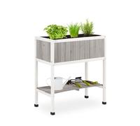 Relaxdays Huerto urbano de madera blanco,negro,gris
