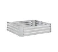 Relaxdays Bancal Huerto Urbano, Metal Galvanizado, Jardinera para Cultivar Flores, Plantas y Verduras, 30x120x90 cm, Plateado, Hierro