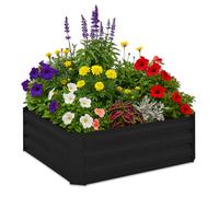 Relaxdays Huerto urbano jardinera de metal negro