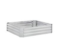 Relaxdays Bancal Huerto Urbano, Metal Galvanizado, Jardinera para Cultivar Flores, Plantas y Verduras, 30x120x90 cm, Plateado, Hierro