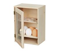 Relaxdays Huevera Rústica, Armario 12 Huevos, Huevero Cocina, Bandeja, 1 Ud., Madera y Metal, 25 x 18 x 12 cm, Marrón