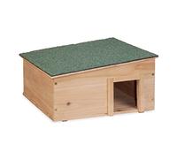Relaxdays Igelhaus mit Boden Casa Erizo Madera, Cueva Animales Pequeños, con Suelo, 2 Cámaras, Refugio Hibernación, 21,5x40x40 cm, Marrón, 21.5 x 40 x 40 cm