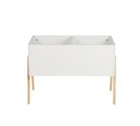 Relaxdays Infantil, diseño escandinavo, 45 x 60 x 30 cm, MDF, para Libros y Juguetes, baúl Abierto, Blanco/Natural, Madera, Tablero de Fibras