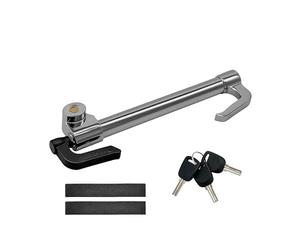 Relaxdays Inmovilizador Universal de Acero para Coche y Furgoneta, Bloqueo Ajustable hasta 81 cm, Plateado