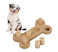 Relaxdays Intelligenzspielzeug für Hunde Juguete Inteligencia Perro Forma Hueso, Puzle Olfativo Mascota, Oculta Golosinas, Madera, 4,5x23x12cm, Natural, Tablero de Fibras, 4,5 x 23 x 12 cm