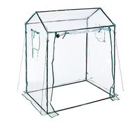 Relaxdays Invernadero Grande, Cubierta PVC, Puerta y Ventanas Enrollables, 152x132x92 cm, Huerto Tomates, Transparente