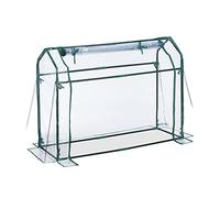Relaxdays Invernadero Plástico, Cubierta PVC, Jardín, Puerta Enrollable, 92x124x42 cm, Encaje de Piezas, Transparente