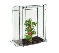 Relaxdays Invernadero Tomates, Cubierta PVC, Medidas: 170x130x75 cm, Vivero de Plástico con Puerta, Transparente/Verde