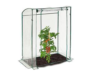 Relaxdays Invernadero Tomates, Cubierta PVC, Medidas: 170x130x75 cm, Vivero de Plástico con Puerta, Transparente/Verde