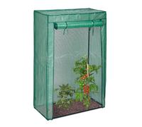 Relaxdays, Invernadero Tomates, PE, 100x150x50 cm, 2.2 Kg, Mini Huerto, Jardín o Balcón, Plástico y Acero, Verde