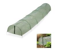 Relaxdays Invernadero Túnel con Cremallera, Protección para Huertos, 3,9 m de Largo, contra Parásitos y Pájaros, Verde