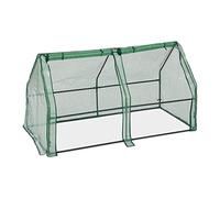 Relaxdays Invernadero Túnel, Mini Huerto de PE con 2 Ventanas, 90 x 180 x 90 cm, Cubierta Plástico, para Jardín, Verde