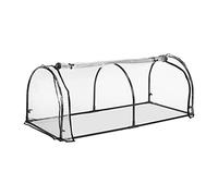 Relaxdays Invernadero Túnel Plástico, 50 x 130 x 60 cm, Vivero Cultivo, Mini Huerto con Puerta, PVC, Transparente/Negro