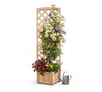 Relaxdays Jardinera con enrejado 180 cm beige
