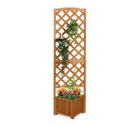 Relaxdays Jardinera con enrejado 180 cm marrón claro