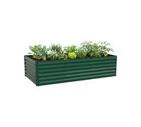 Relaxdays Jardinera elevada de Metal galvanizado para Flores, Plantas y Verduras, 57x240x90 cm, Verde