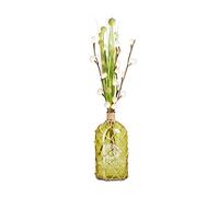 Relaxdays Jarrón Decorativo de Estilo Náutico, Florero Vintage, Vidrio y Yute, 20 L, 54 x 26 x 26 cm, Verde Claro