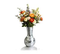 Relaxdays Jarrón Disco espejo 28 cm plata