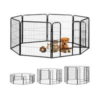 Relaxdays Jaula Perro, Cachorro y Animales Pequeños para Interior y Exterior, Acero, Negro, 80 x 78 x 235 cm, large