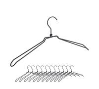 Relaxdays Kit Perchas Anchas Colgar Camisas, Blusas, Chaquetas, Estilo Industrial, Metal, 21,5 x 45 x 4 cm, Negro, Hierro, 12 Stück