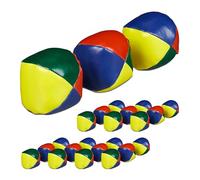 Relaxdays-Juego 24 Pelotas de Malabares, Bolas para Malabarismo, Ø 65 mm, Principiantes, Plástico, Rellenas Arena, Multicolor, (10046798)