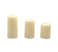 Relaxdays Juego 3 velas LED crema