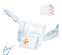 Relaxdays Juego 4 bidones plegables con grifo blanco,naranja,transparente