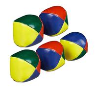 Relaxdays-Juego 5 Pelotas de Malabares, Bolas para Malabarismo, Ø 65 mm, Principiantes, Plástico, Rellenas Arena, Multicolor, (10048873)