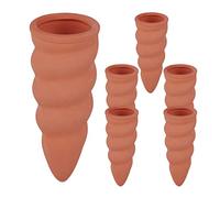 Relaxdays Tonkegel zur Bewässerung im 6er Set Juego 6 Picos Riego Plantas Interior y Macetas Balcón, Cono Regador Pequeño, Arcilla, 11 x 4,5 cm, Terracota, Cerámica