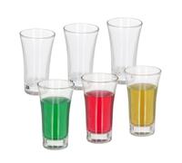 Relaxdays Vasos Chupito, Juego de 6, Shot Glass, para Tequila o Licor, Redondos, Largos, Base Gruesa, 6cl, Transparentes, 9 Centimeters cm