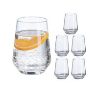 Relaxdays Juego 6 vasos de cristal para agua transparente