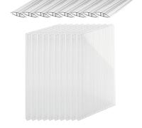 Relaxdays Juego de 10 Placas de Doble Puente con Conector, Placas Huecas de 6 mm, Invernadero, Altura 121 x 60,5 cm, Transparente