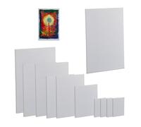 Relaxdays Juego de 12 lienzos rectangulares blanco