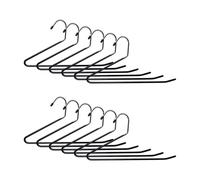 Relaxdays Juego de 12 Perchas para Pantalones, diseño en S, Antideslizantes, Ahorro de Espacio, Metal, Plateadas/Negras