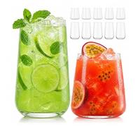 Relaxdays Juego de 12 vasos, 450/550 ml, para agua, transparentes | Zumos y refrescos, aptos para lavavajillas