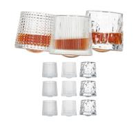 Relaxdays Juego de 12 vasos de whisky transparente