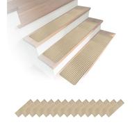 Relaxdays Juego de 16 alfombrillas escalera 75x20 beige