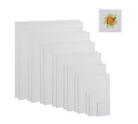 Relaxdays Juego de 16 lienzos cuadrados blanco