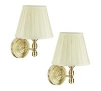 Relaxdays Juego de 2 apliques de pared antiguos crema,cobre