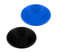 Relaxdays Juego de 2 bandejas de lavado de oro azul,negro