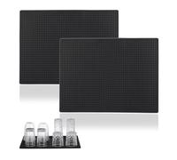 Relaxdays Juego de 2 Bar Mats, Relieve, 40x30cm, Alfombrilla Secar Vasos, Escurridor PVC, Barra y Fregadero, Negro