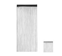 Relaxdays Juego de 2 cortinas de hilos 245 cm negro