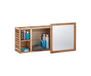 Relaxdays juego de 2 estantes de baño Walnus marrón claro,plata